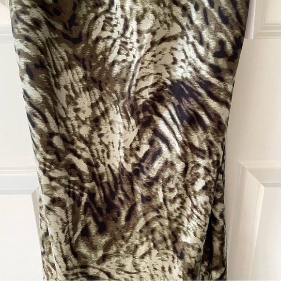 Good American Jungle Print Cowl Neck Green Bias Midi Slip Dress Size Small - Picture 5 of 11